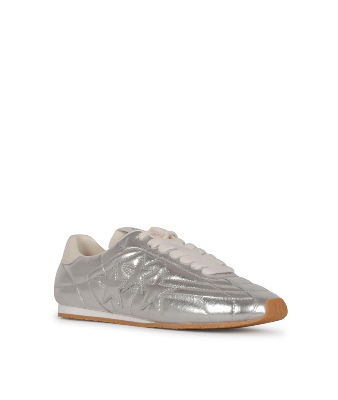 AMIRI Серебряные кожаные кроссовки, фото 2