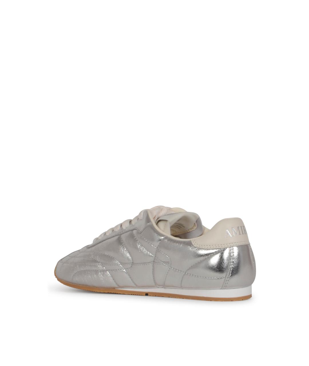 AMIRI Серебряные кожаные кроссовки, фото 3