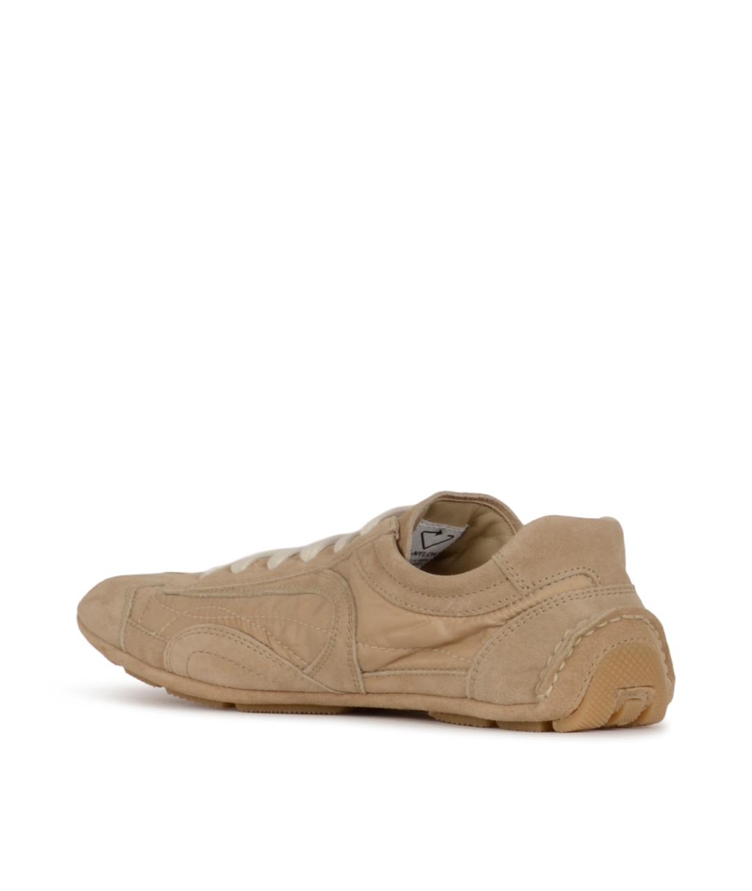 PRADA Бежевые синтетические кроссовки, фото 3
