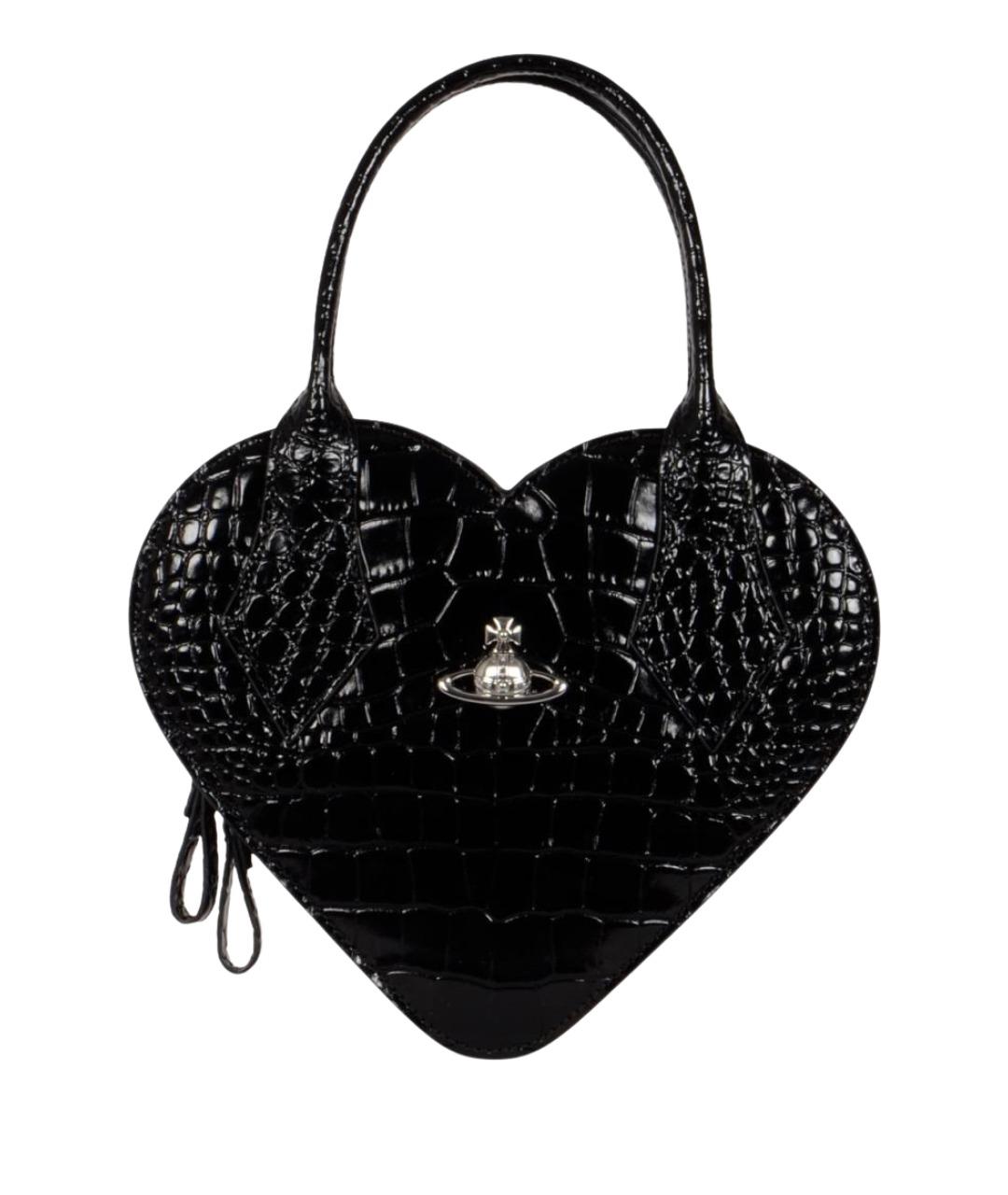 VIVIENNE WESTWOOD Черная кожаная сумка с короткими ручками, фото 1