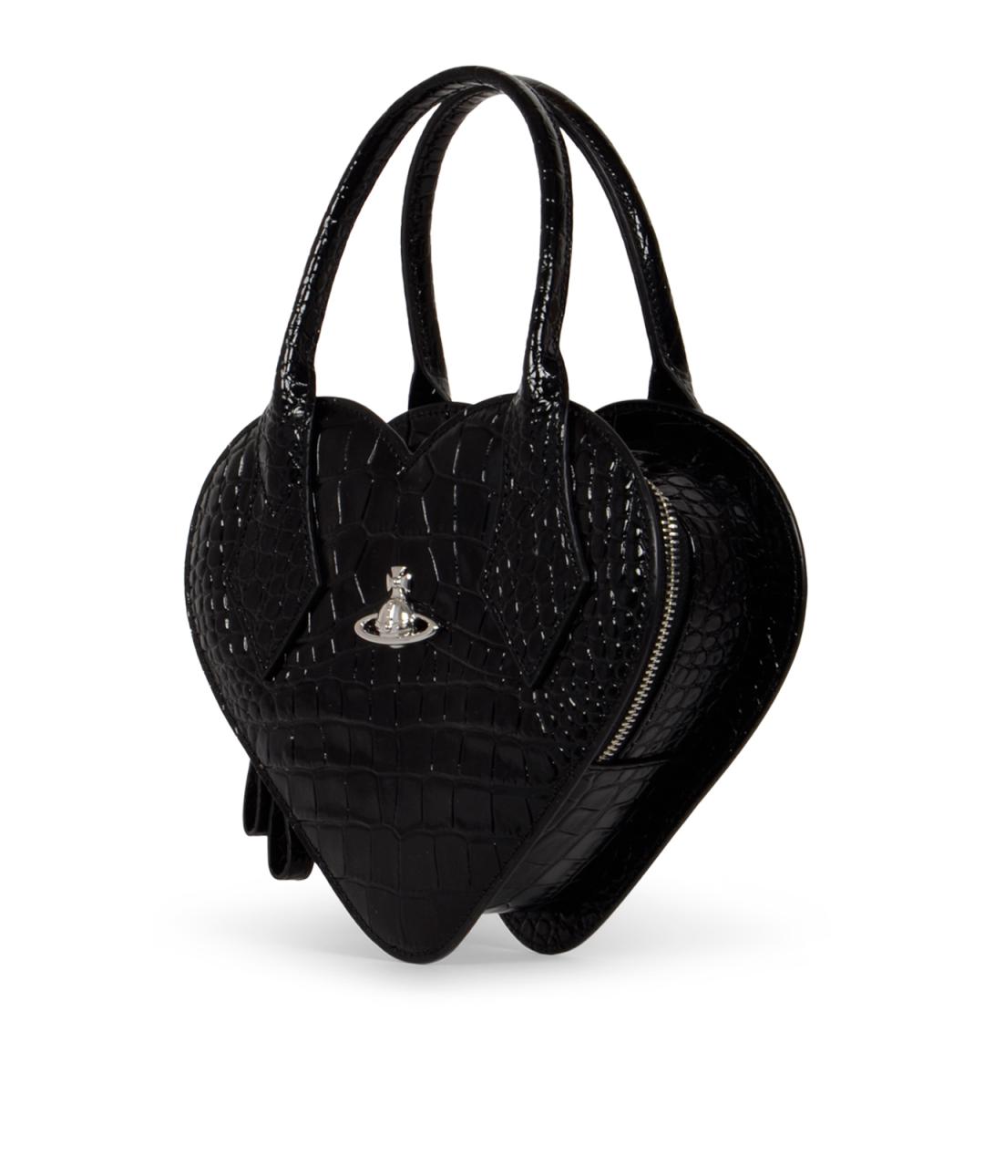 VIVIENNE WESTWOOD Черная кожаная сумка с короткими ручками, фото 2