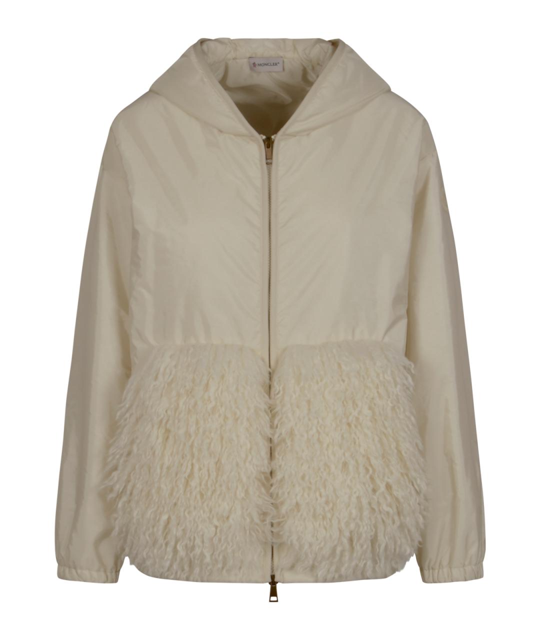 MONCLER Бежевая полиэстеровая куртка, фото 1