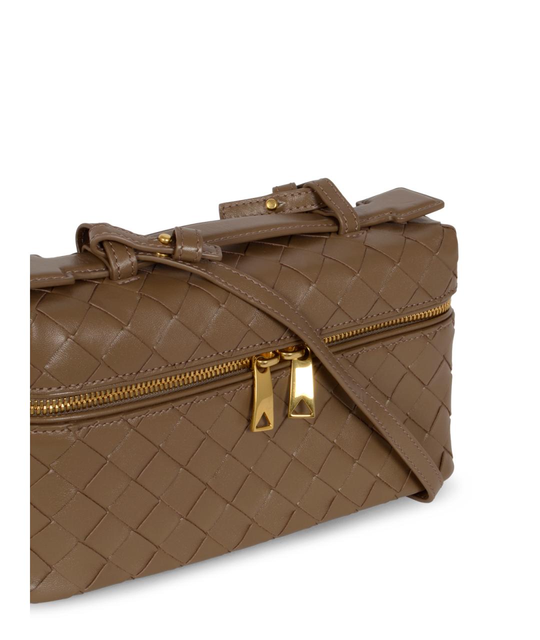 BOTTEGA VENETA Бежевая кожаная сумка через плечо, фото 4