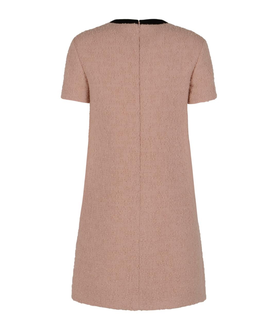 VALENTINO Розовое шерстяное повседневное платье, фото 2