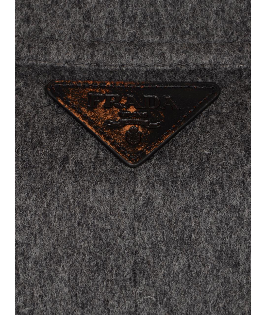 PRADA Серое шерстяное пальто, фото 3