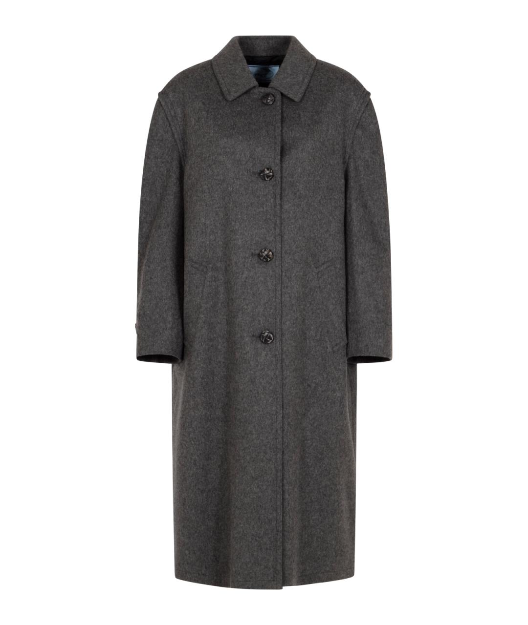 PRADA Серое шерстяное пальто, фото 1