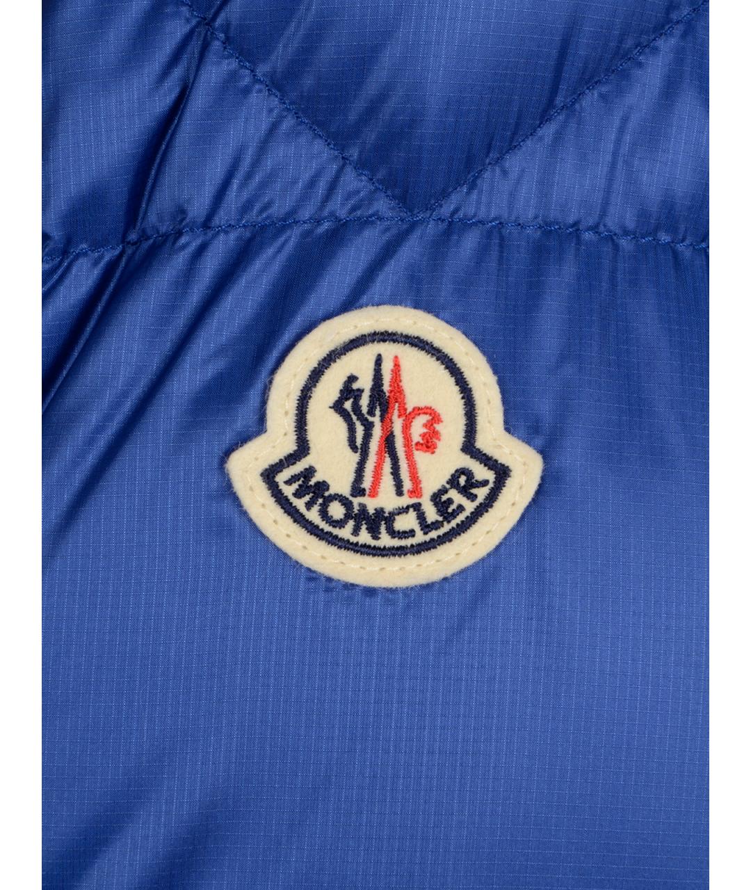 MONCLER Синий полиамидовый пуховик, фото 3