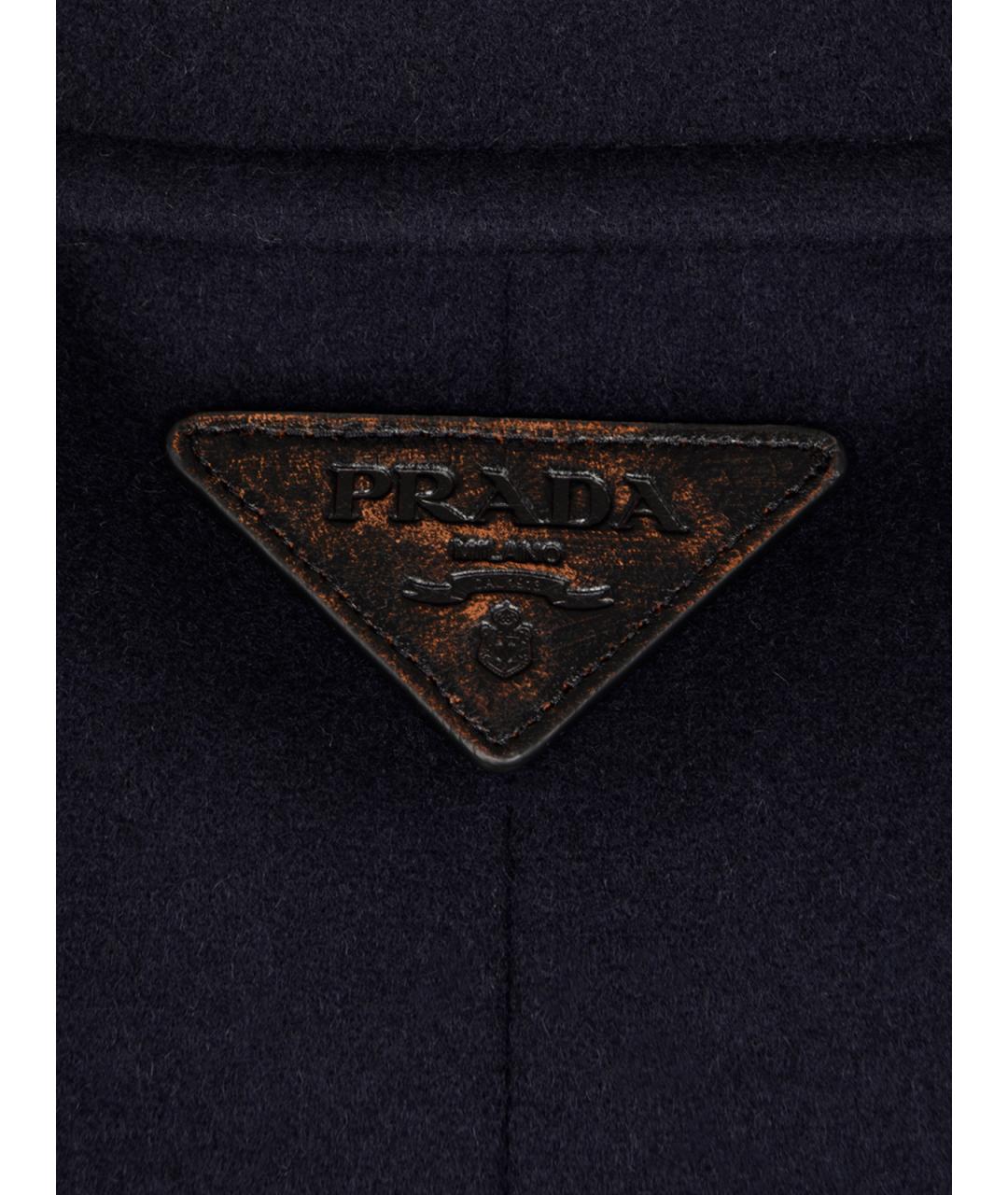 PRADA Темно-синее шерстяное пальто, фото 3