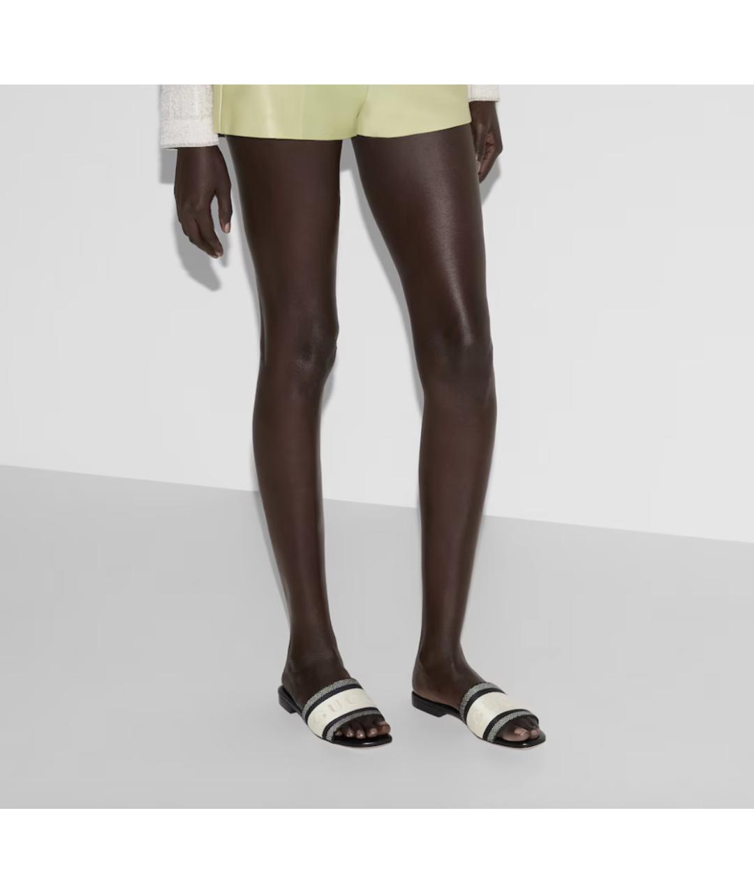 GUCCI Черные текстильные шлепанцы, фото 6