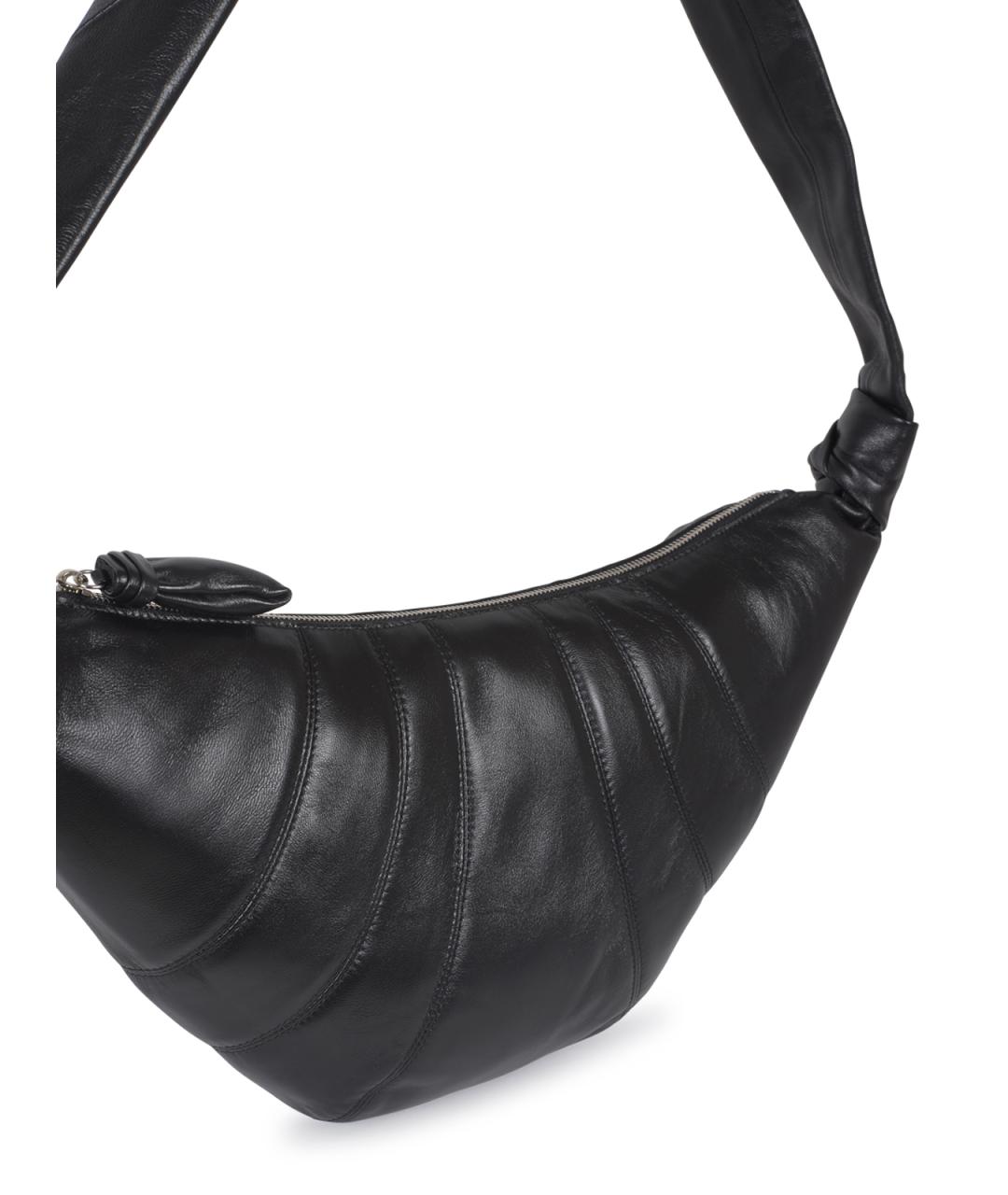 LEMAIRE Черная кожаная сумка на плечо, фото 4