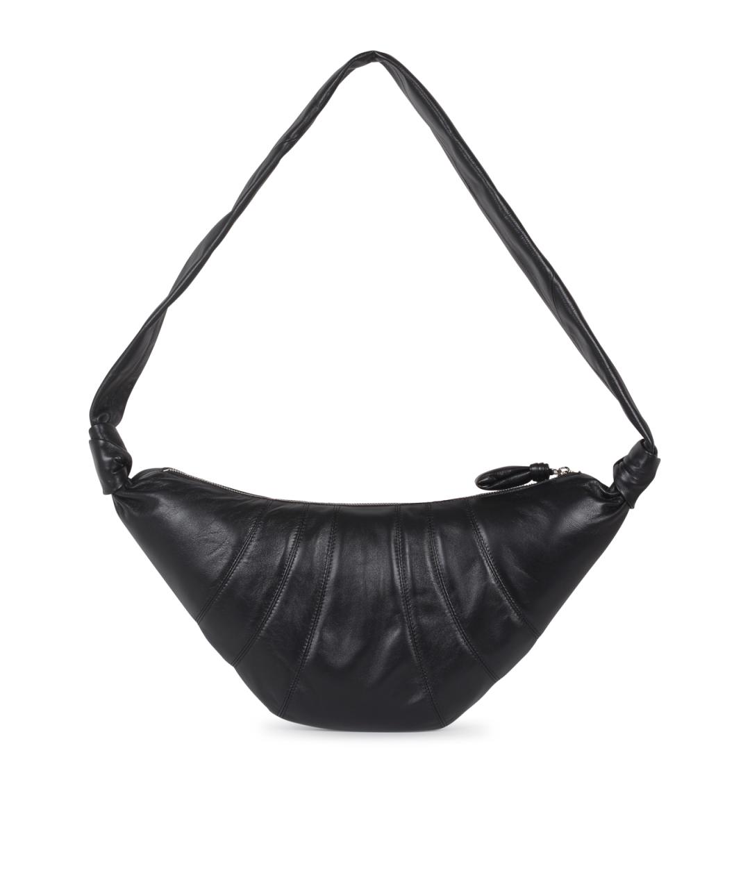 LEMAIRE Черная кожаная сумка на плечо, фото 3