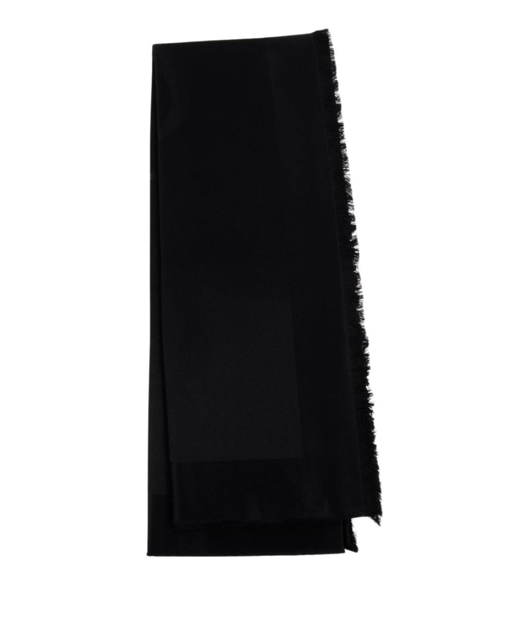 SAINT LAURENT Черный шерстяной шарф, фото 1