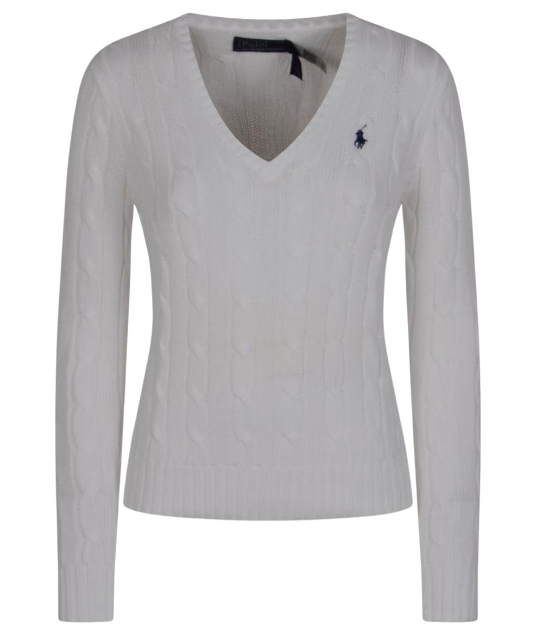 POLO RALPH LAUREN Белый хлопковый джемпер / свитер, фото 1