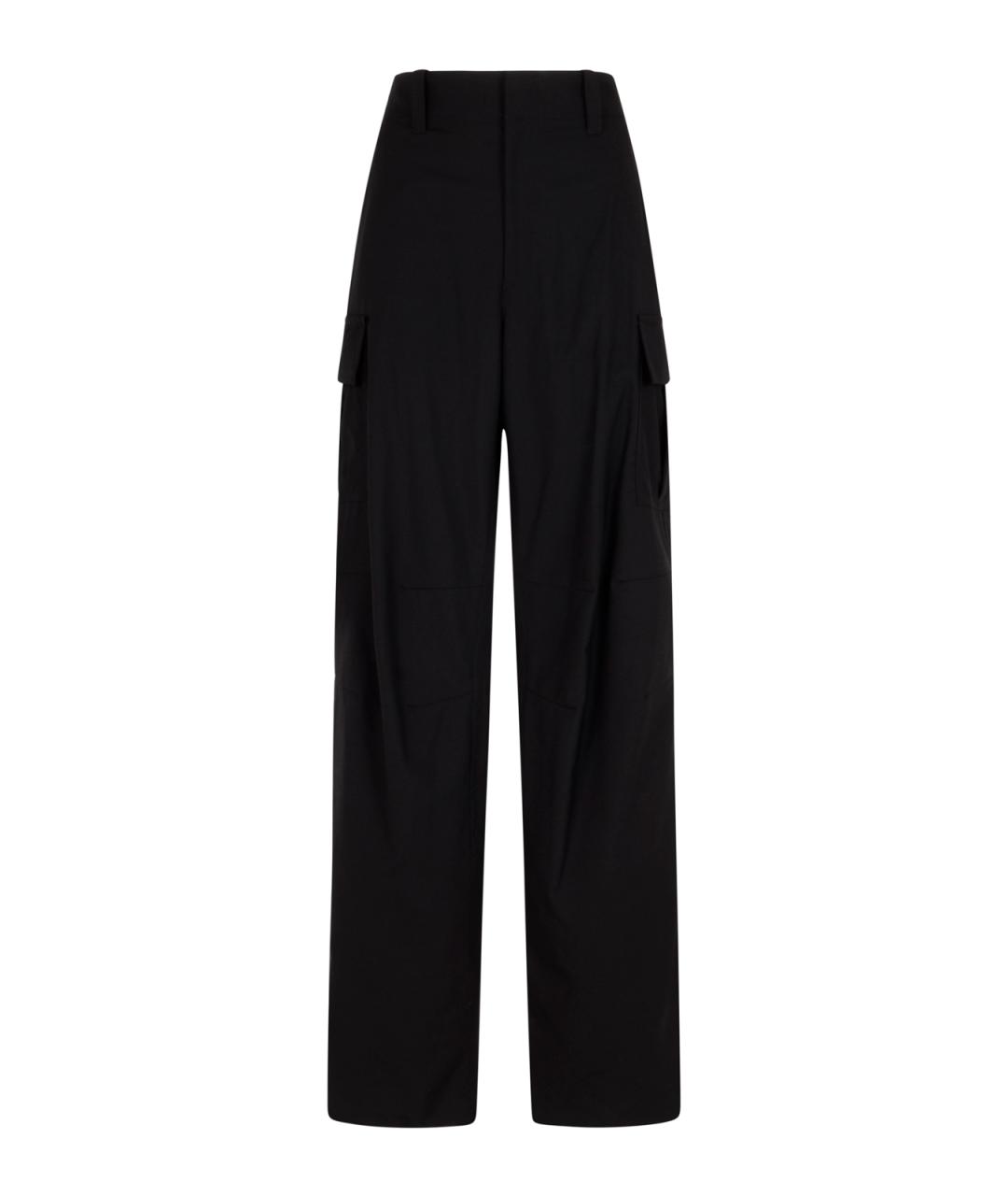 BOTTEGA VENETA Черные шерстяные прямые брюки, фото 1