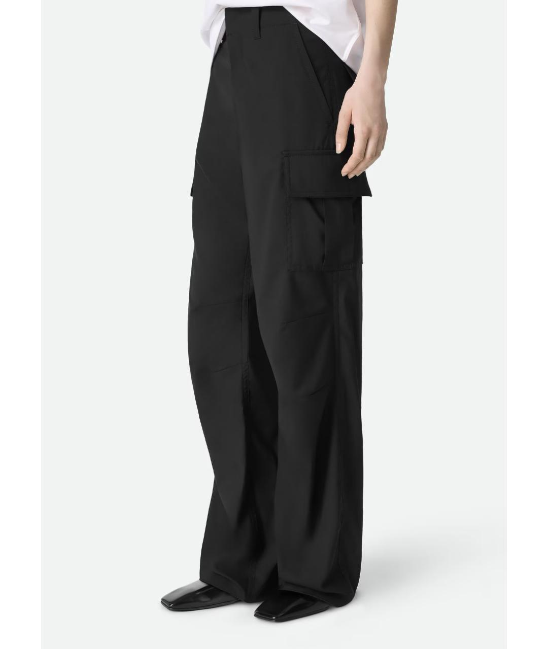 BOTTEGA VENETA Черные шерстяные прямые брюки, фото 7