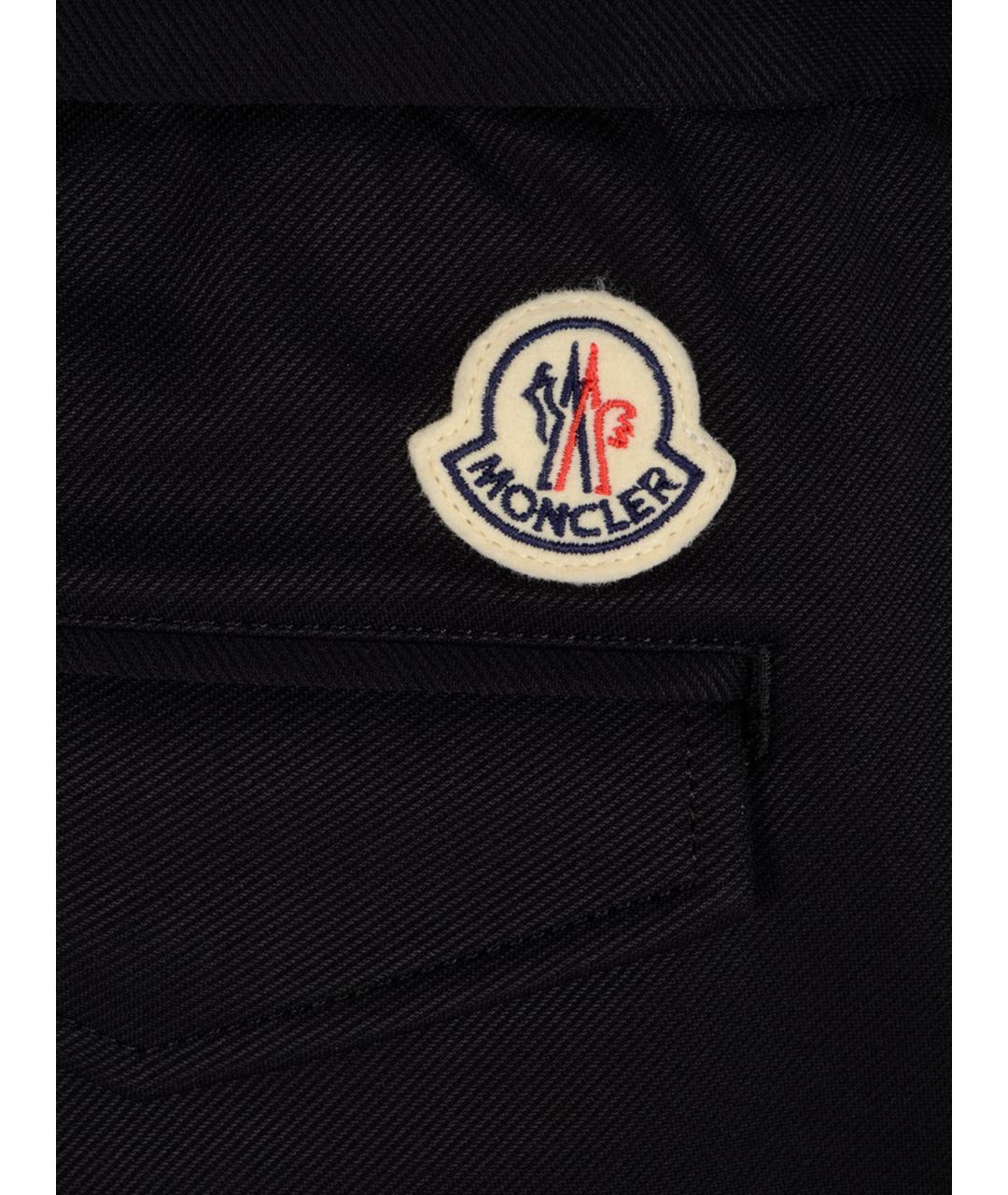 MONCLER Черные полиамидовые повседневные брюки, фото 3
