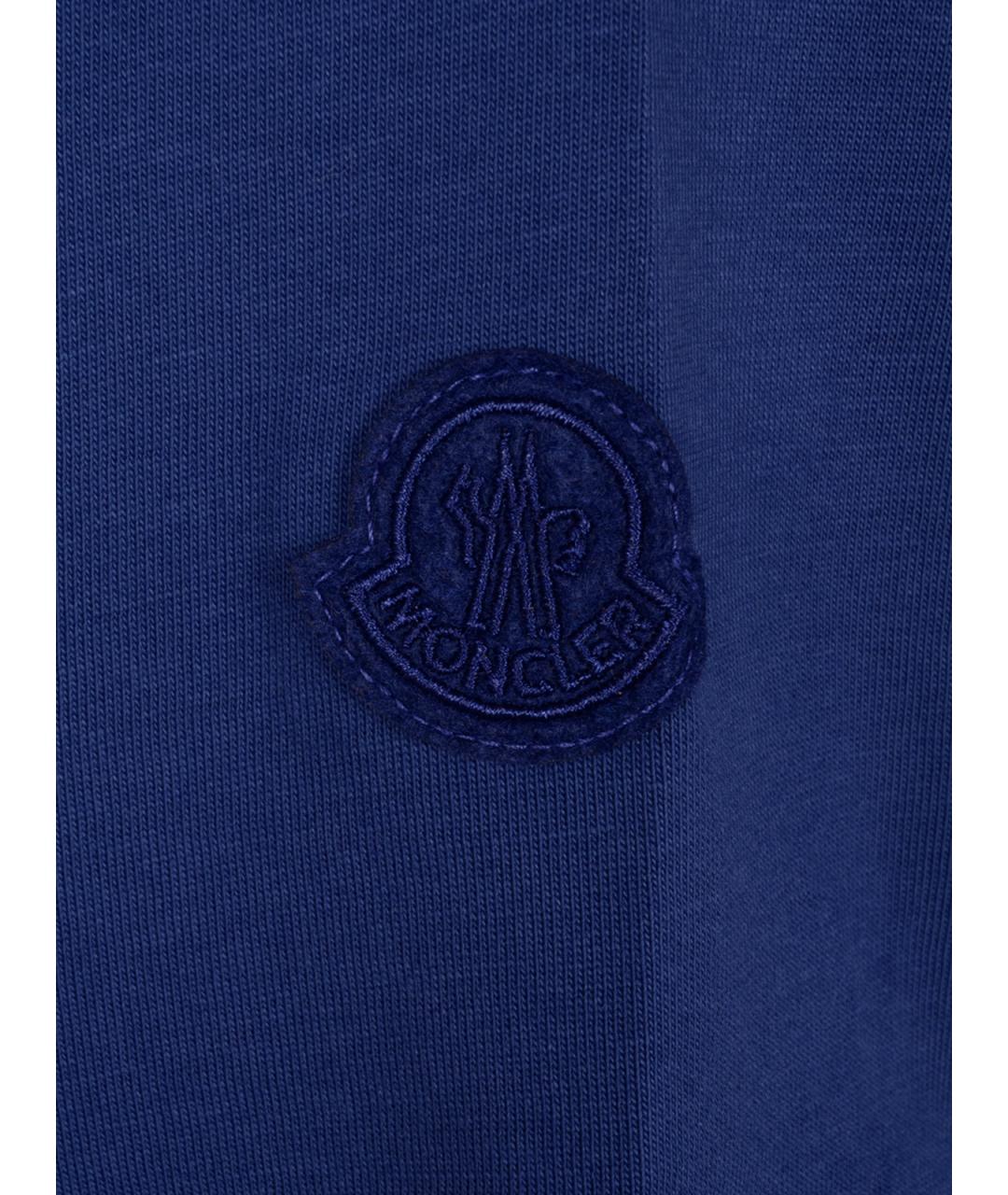 MONCLER Синяя хлопковая футболка, фото 3