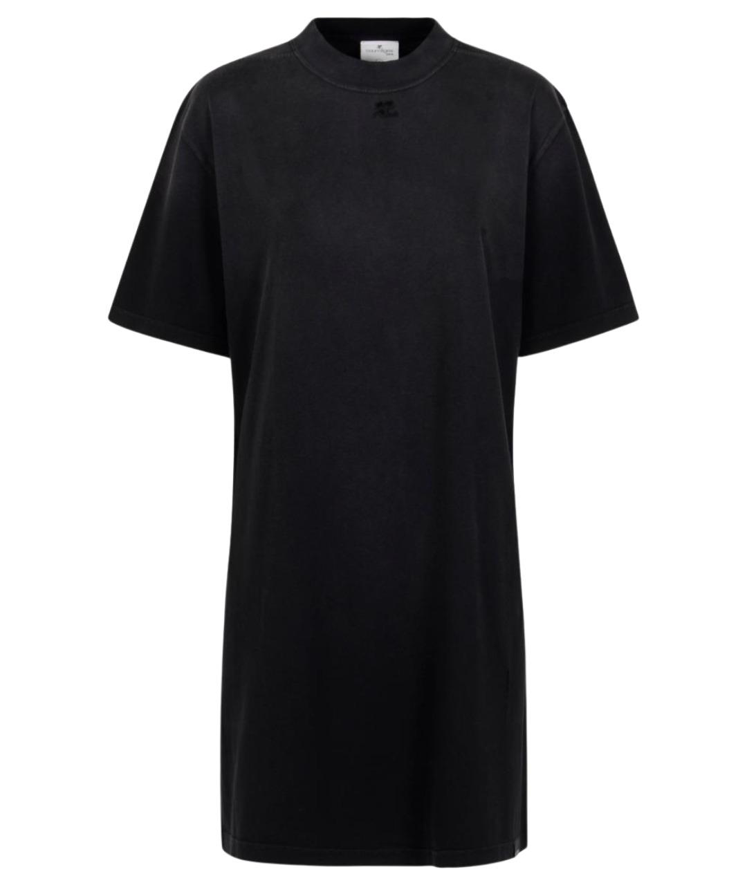 COURREGES Черное хлопковое повседневное платье, фото 1