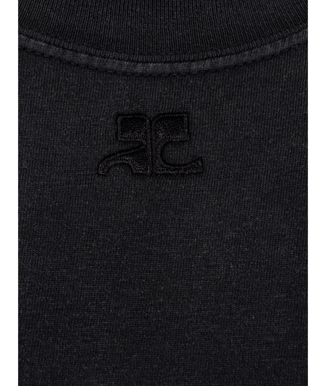 COURREGES Черное хлопковое повседневное платье, фото 3