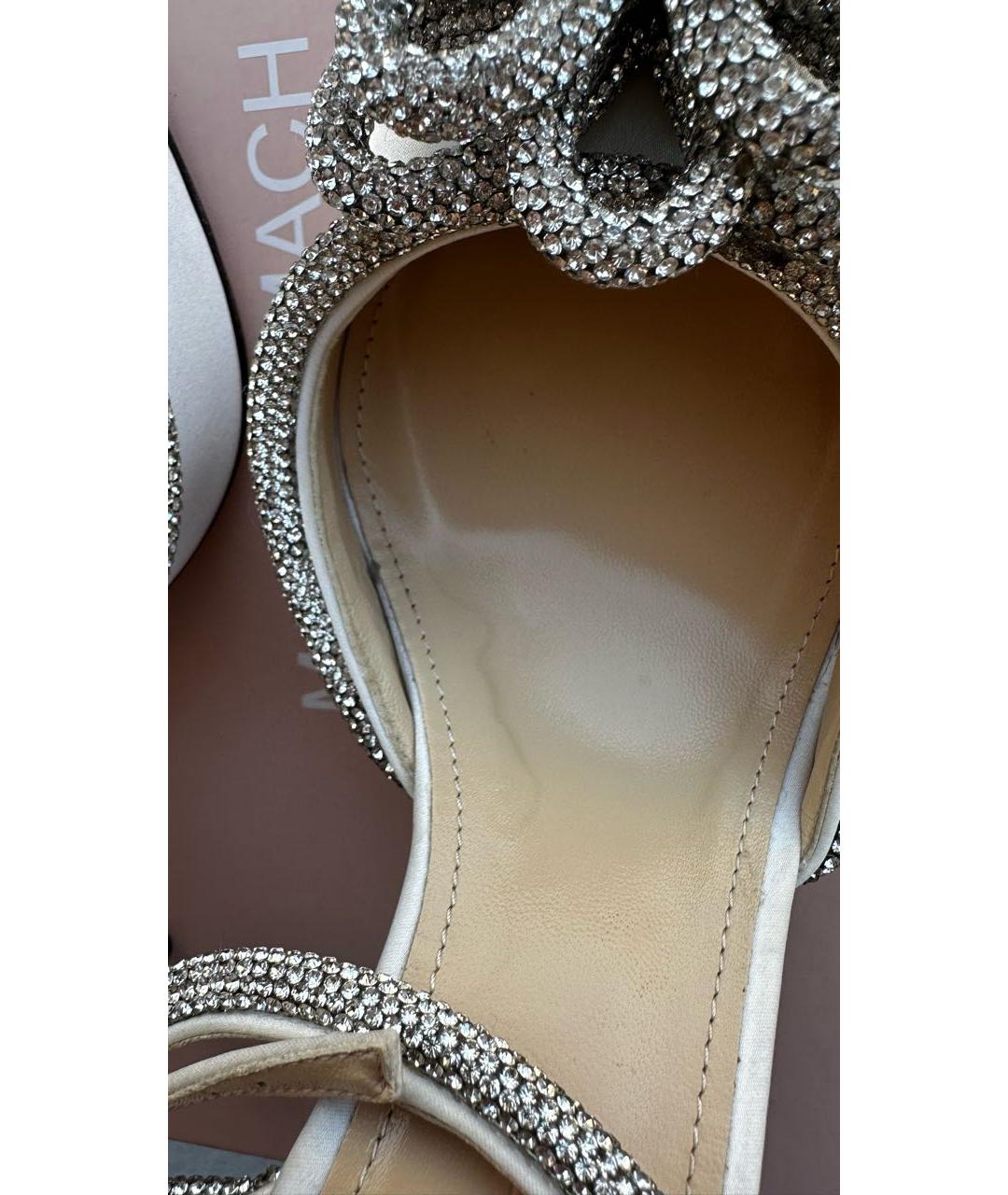 MACH&MACH Белые текстильные свадебные туфли на высоком каблуке, фото 7