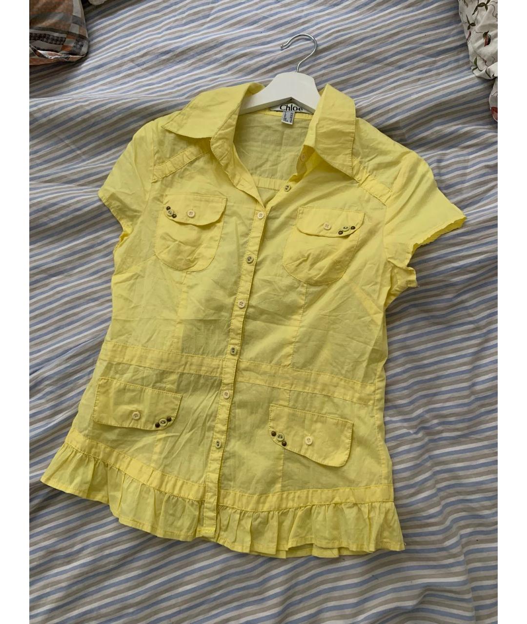 CHLOE Желтая хлопковая рубашка, фото 5