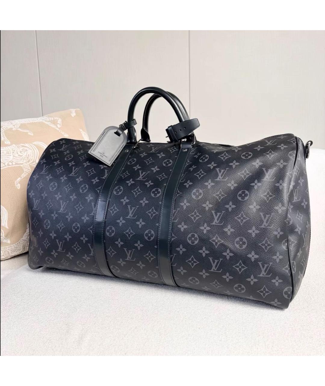 LOUIS VUITTON Черная дорожная/спортивная сумка, фото 4