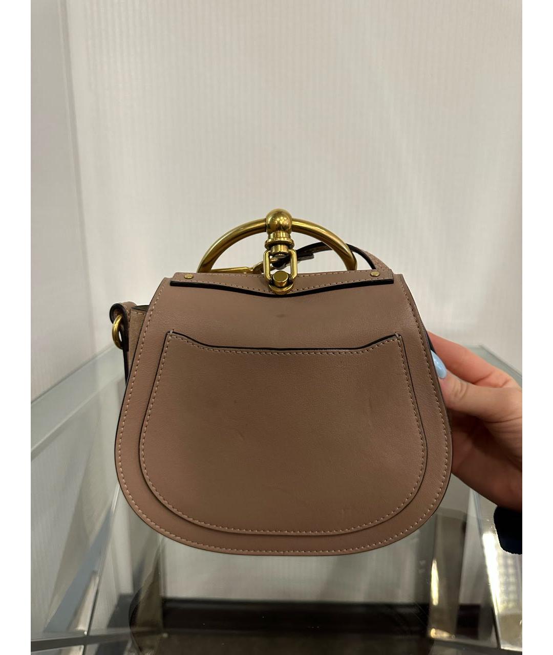 CHLOE Бежевая кожаная сумка через плечо, фото 6