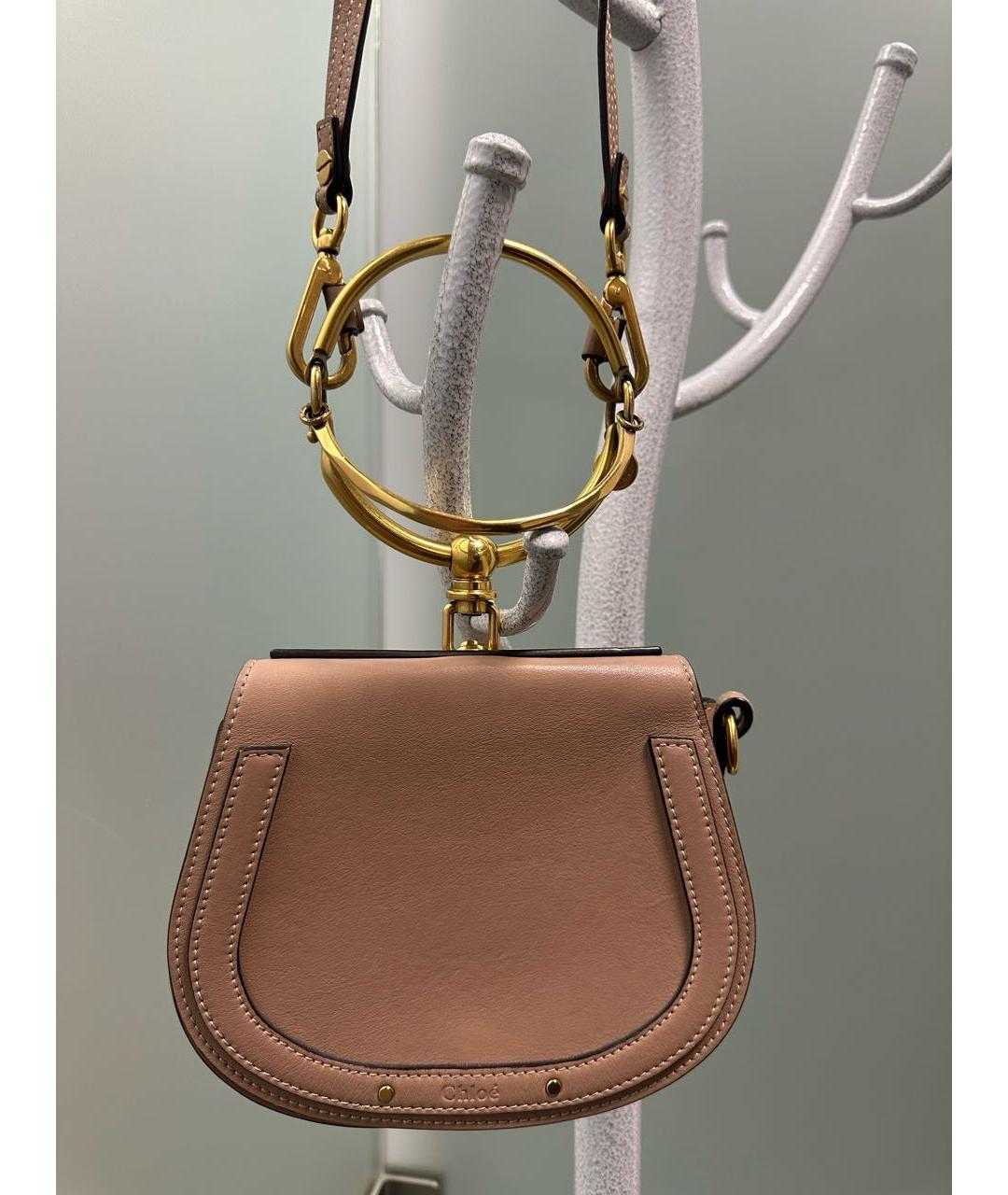 CHLOE Бежевая кожаная сумка через плечо, фото 3
