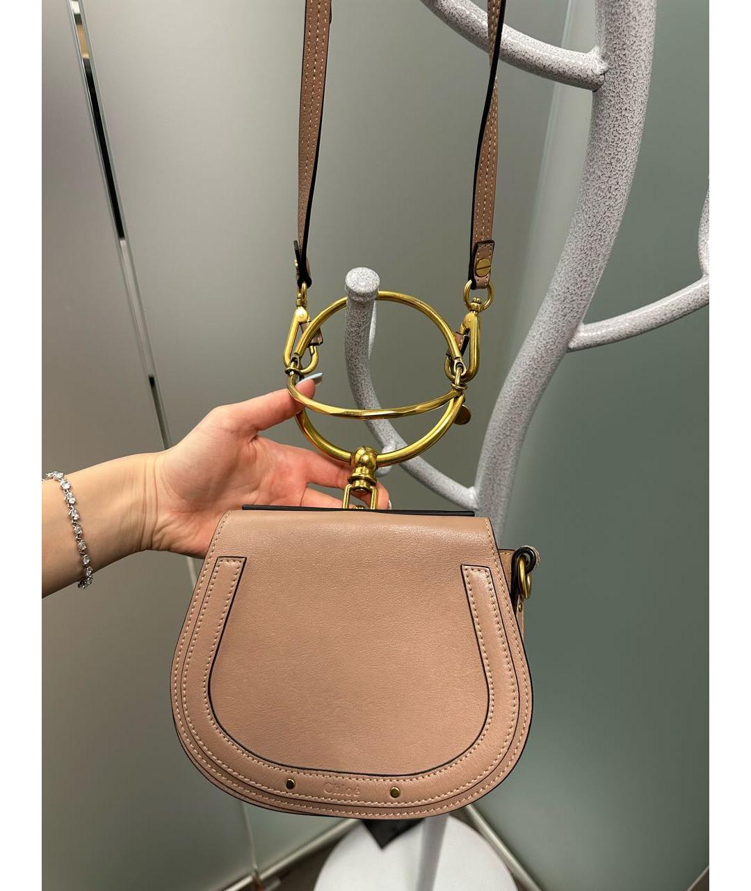 CHLOE Бежевая кожаная сумка через плечо, фото 5