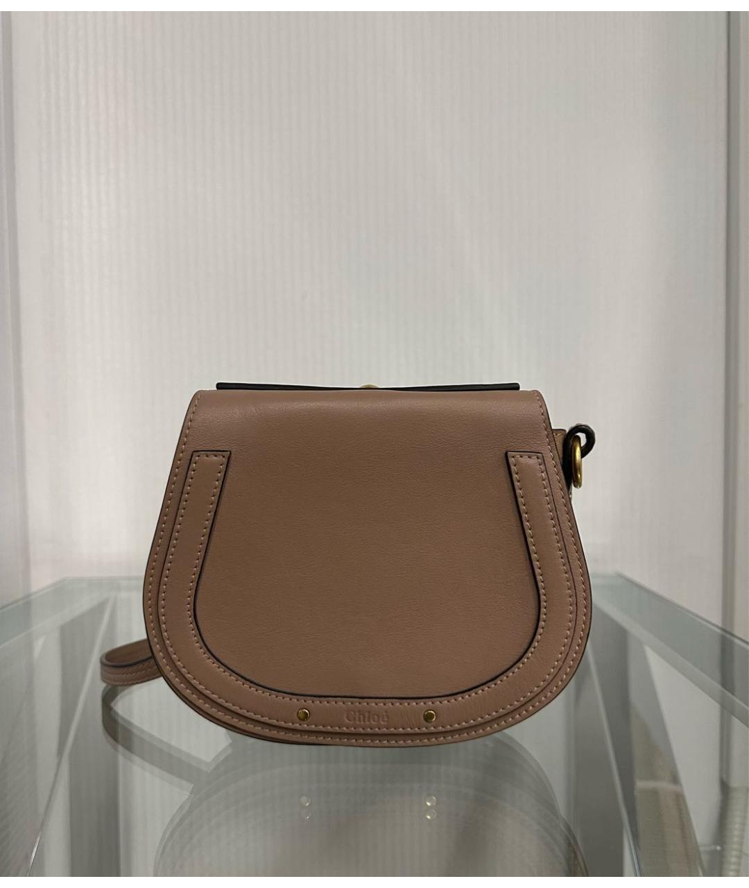 CHLOE Бежевая кожаная сумка через плечо, фото 8