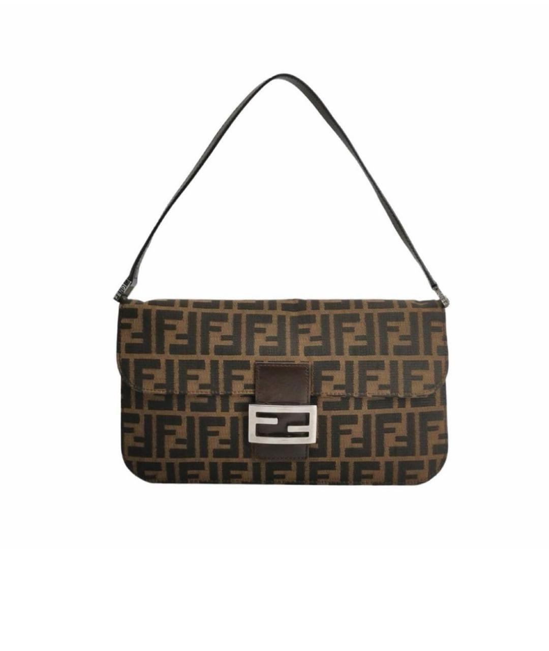 FENDI Коричневая жаккардовая сумка через плечо, фото 8