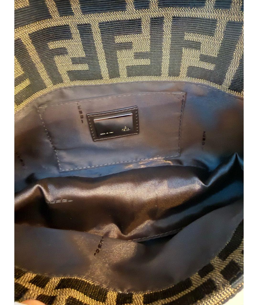 FENDI Коричневая жаккардовая сумка через плечо, фото 4