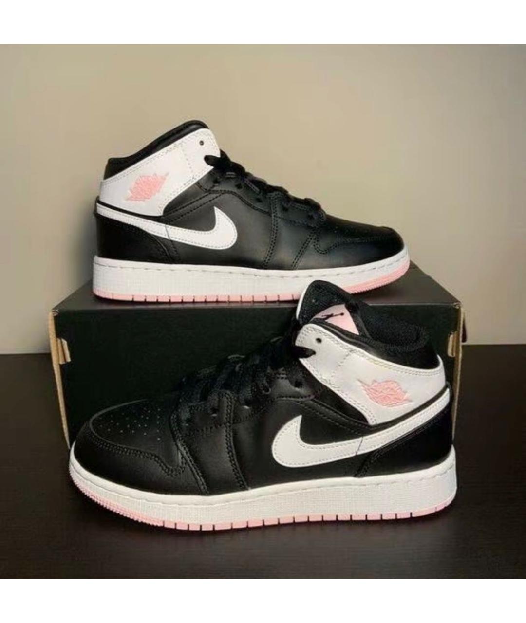 JORDAN Черные кожаные кроссовки, фото 2