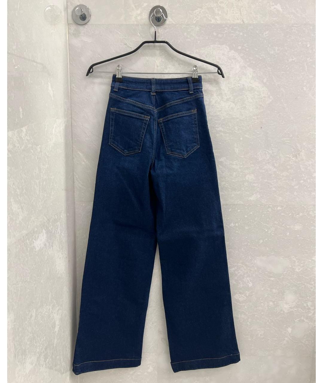 REFORMATION Темно-синие хлопковые прямые джинсы, фото 2