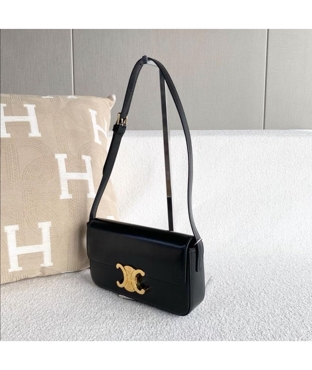 CELINE Черная кожаная сумка через плечо, фото 4