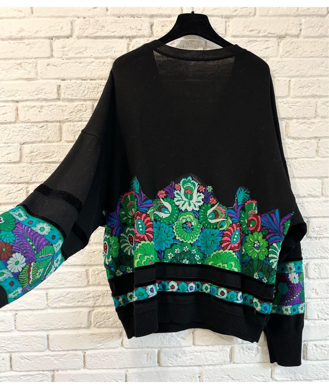 ROBERTO CAVALLI Черный шерстяной джемпер / свитер, фото 2