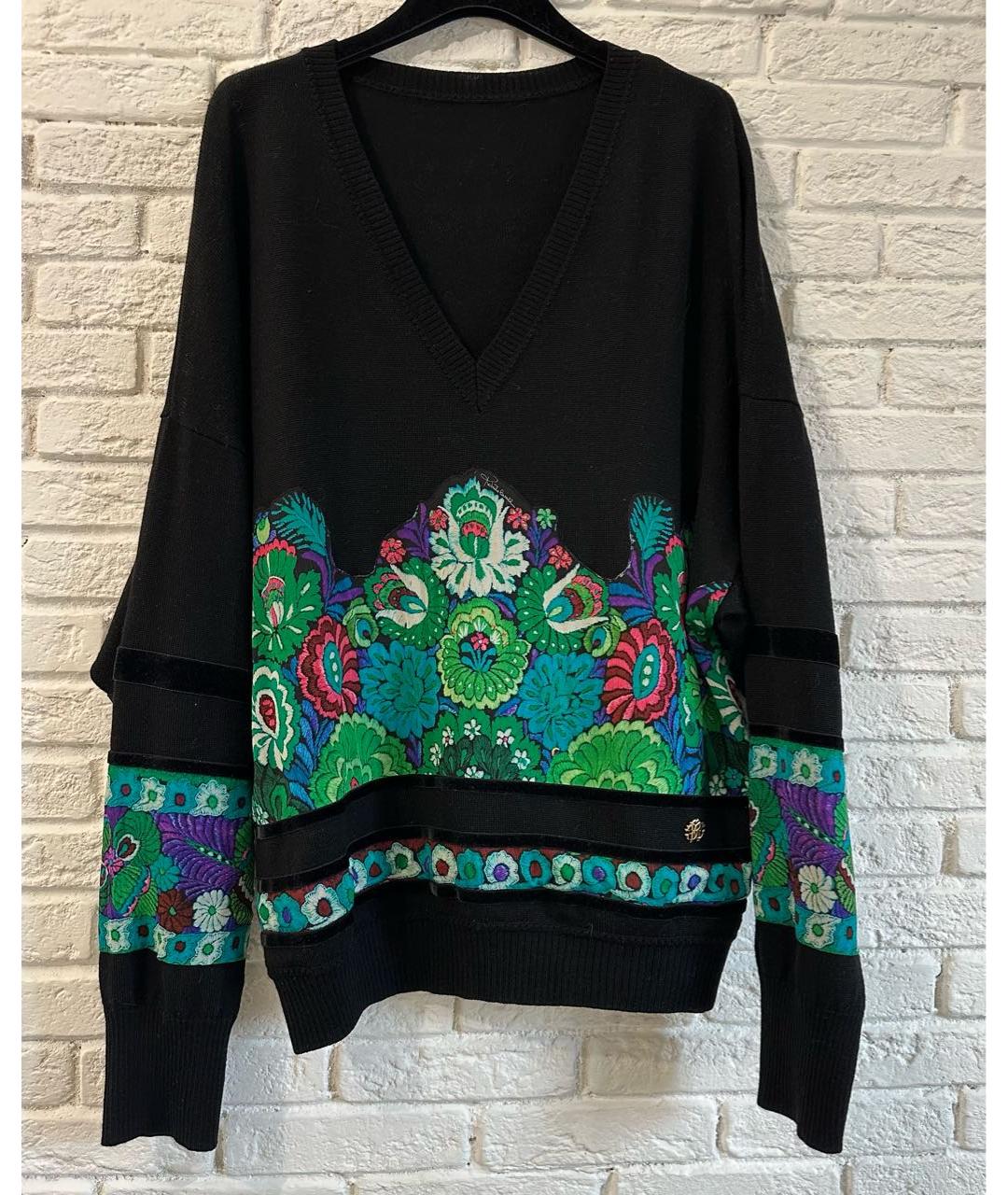 ROBERTO CAVALLI Черный шерстяной джемпер / свитер, фото 7