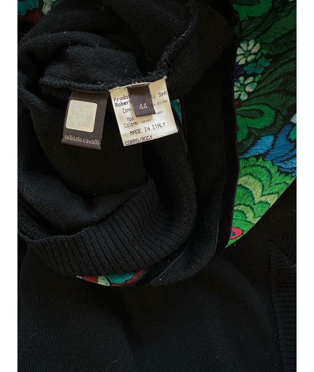 ROBERTO CAVALLI Черный шерстяной джемпер / свитер, фото 3