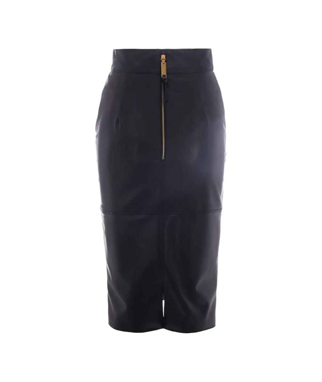 ELISABETTA FRANCHI Черная вискозная юбка миди, фото 2