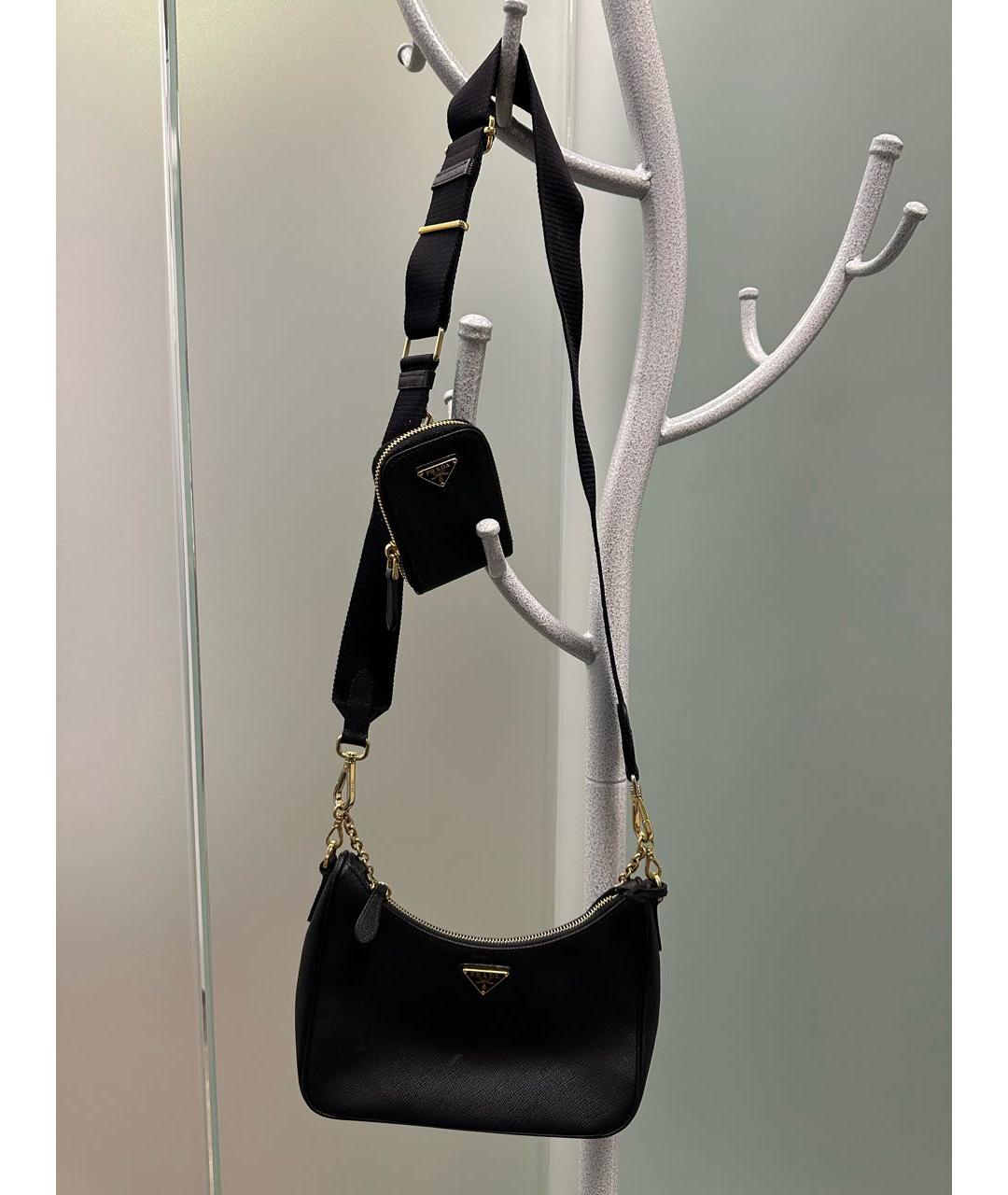 PRADA Черная кожаная сумка через плечо, фото 3