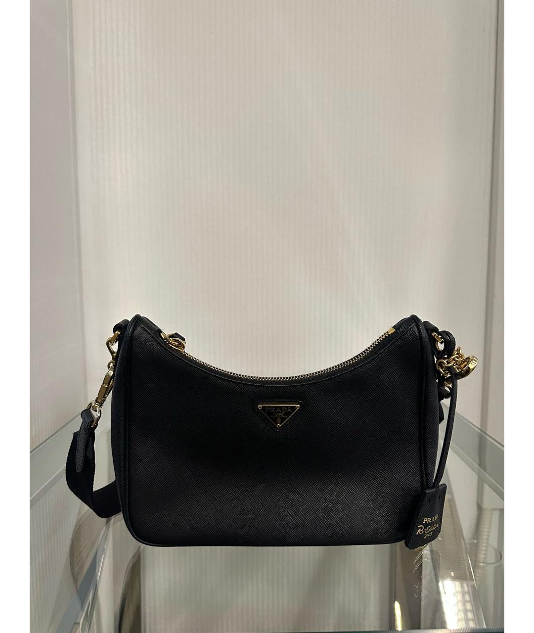 PRADA Черная кожаная сумка через плечо, фото 8