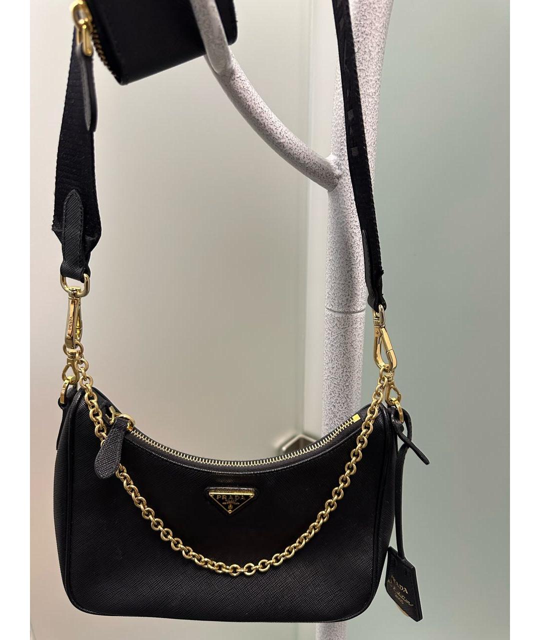 PRADA Черная кожаная сумка через плечо, фото 4