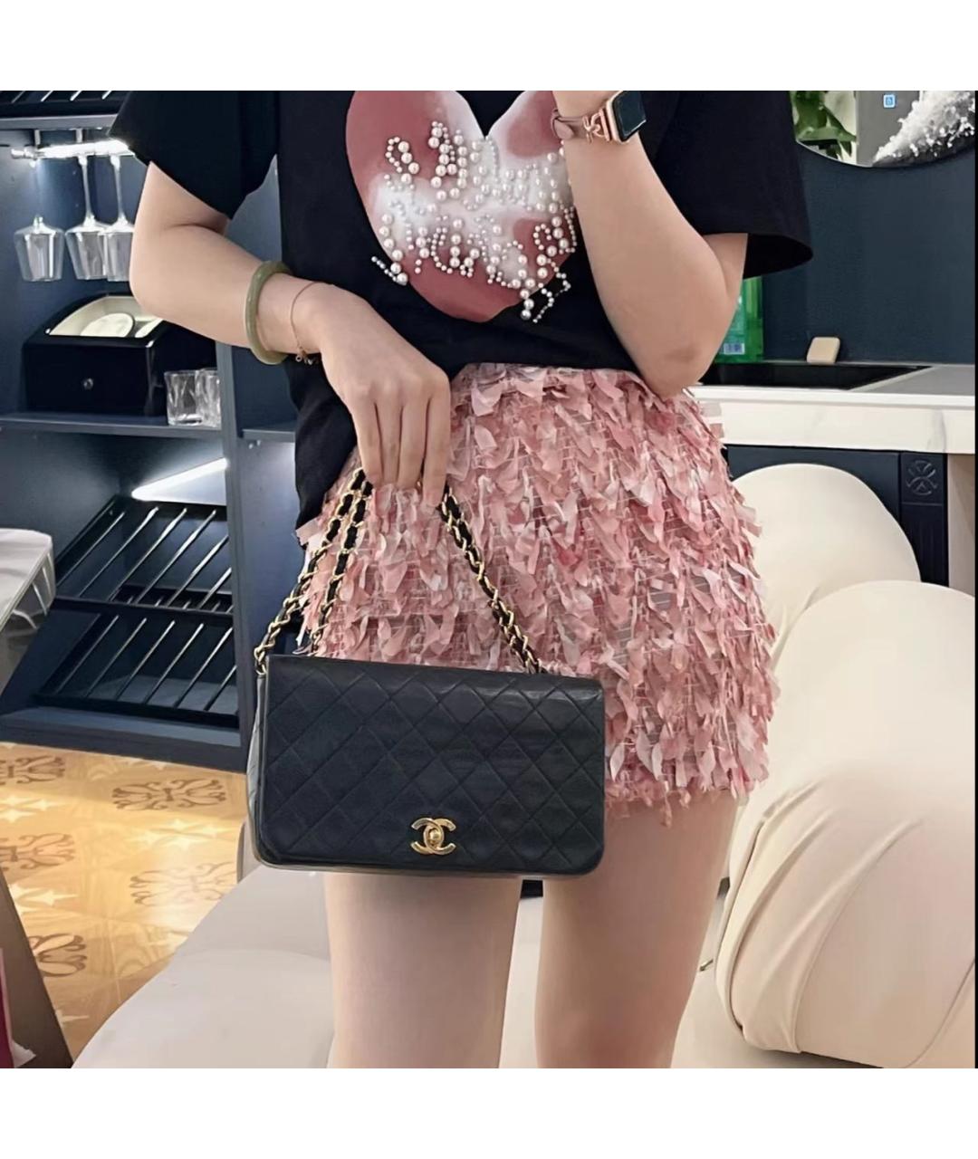 CHANEL Черная кожаная сумка через плечо, фото 8