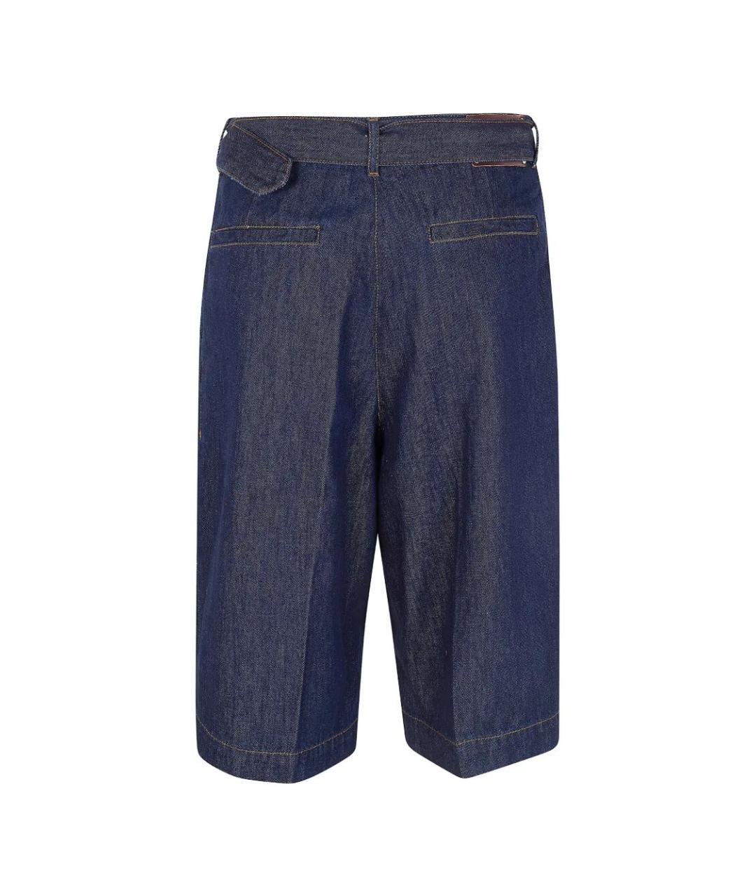 DRIES VAN NOTEN Синие хлопковые шорты, фото 2