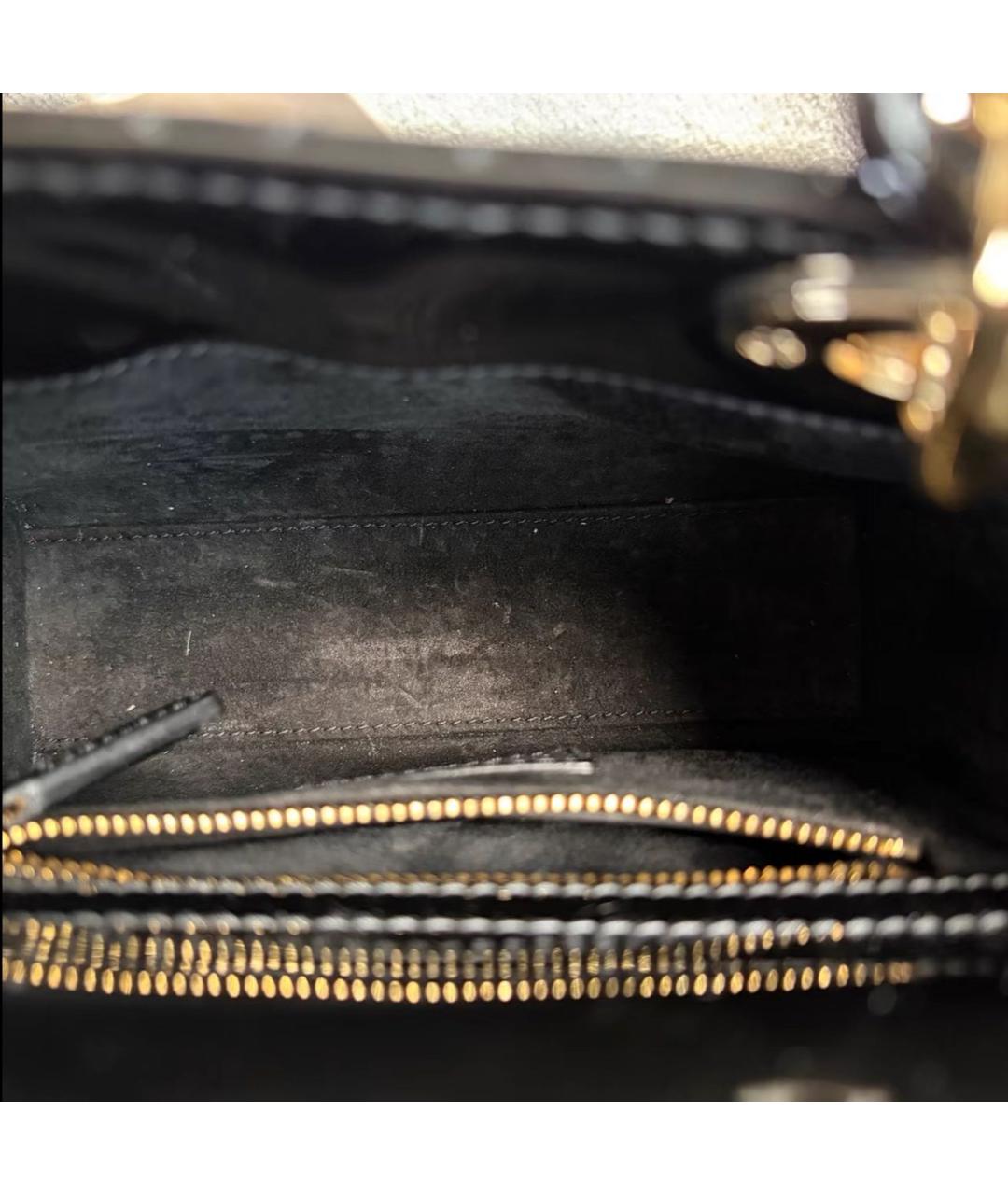 CHRISTIAN DIOR Черная сумка с короткими ручками из лакированной кожи, фото 6