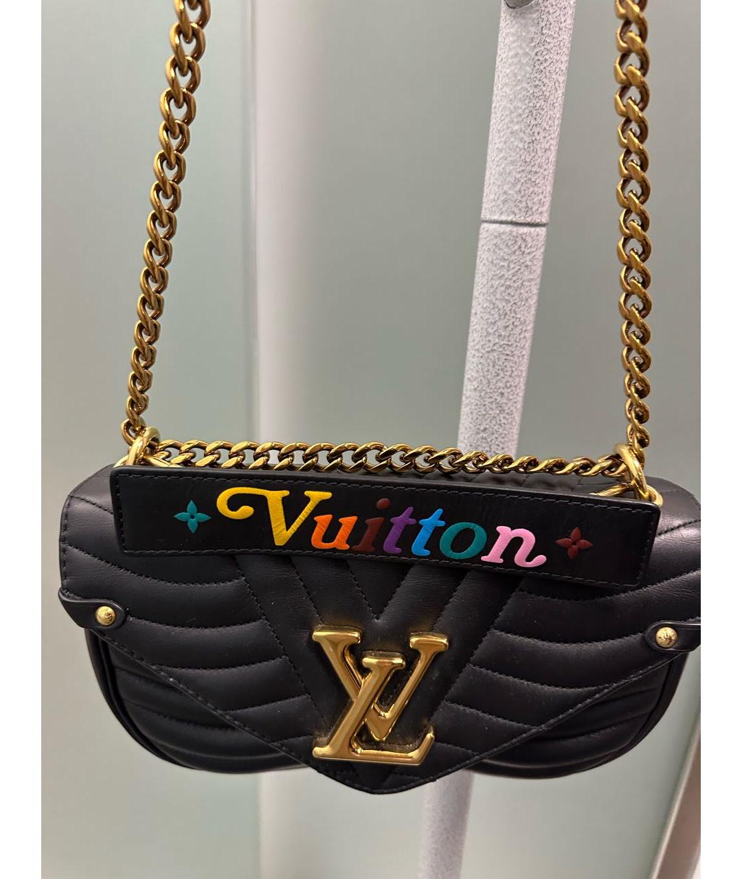 LOUIS VUITTON Черная кожаная сумка через плечо, фото 6