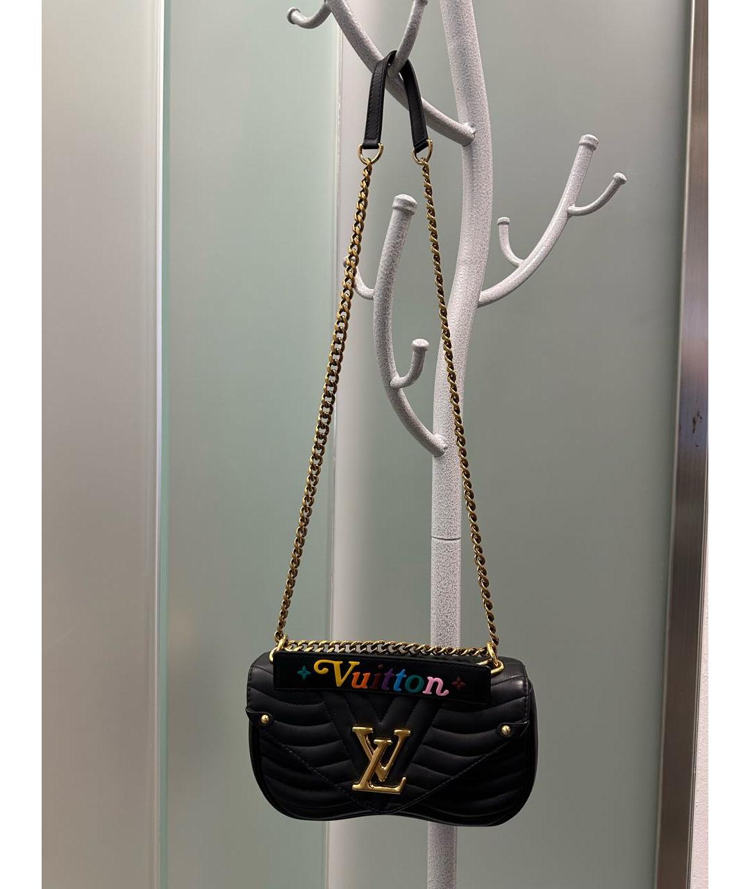 LOUIS VUITTON Черная кожаная сумка через плечо, фото 2