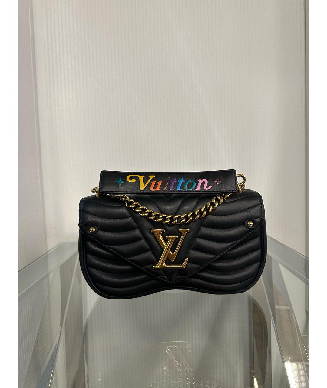 LOUIS VUITTON Черная кожаная сумка через плечо, фото 8