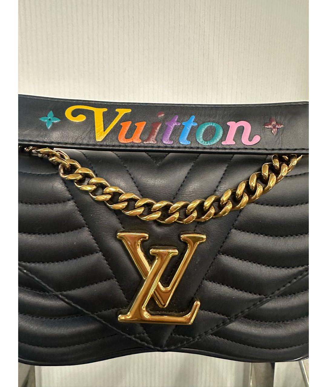 LOUIS VUITTON Черная кожаная сумка через плечо, фото 5
