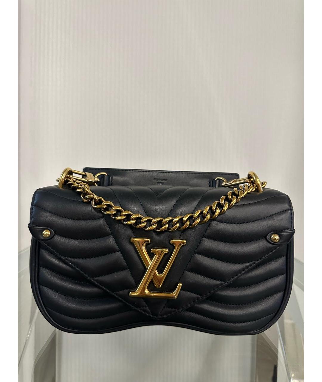 LOUIS VUITTON Черная кожаная сумка через плечо, фото 4